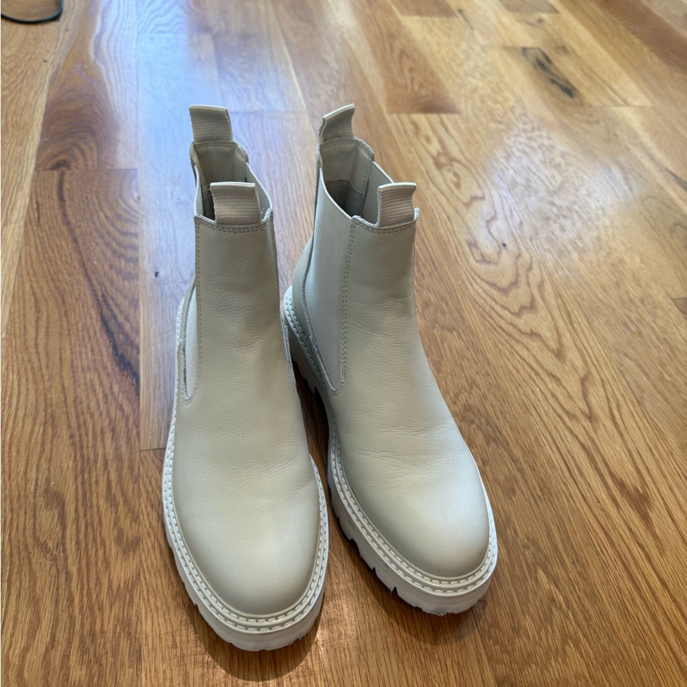 Dolce Vita Ivory Chelsea Ankle Boots